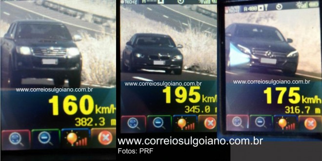 “Voando” na pista: Polícia Rodoviária Federal flagra veículos trafegando a quase 200 Km/h
