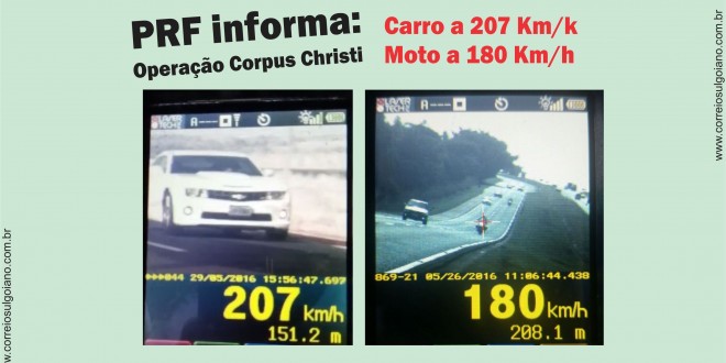 Operação Corpus Christi: Abuso da velocidade marca o feriadão nas rodovias federais, em Goiás!!!