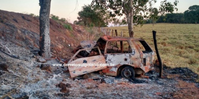 Condutor morre carbonizado em Pontalina. Após acidente carro pegou fogo. Corpo ainda não foi identificado!