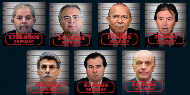 Mais de 2.500 anos de prisão para um pequeno grupo de famosos réus e investigados por corrupção