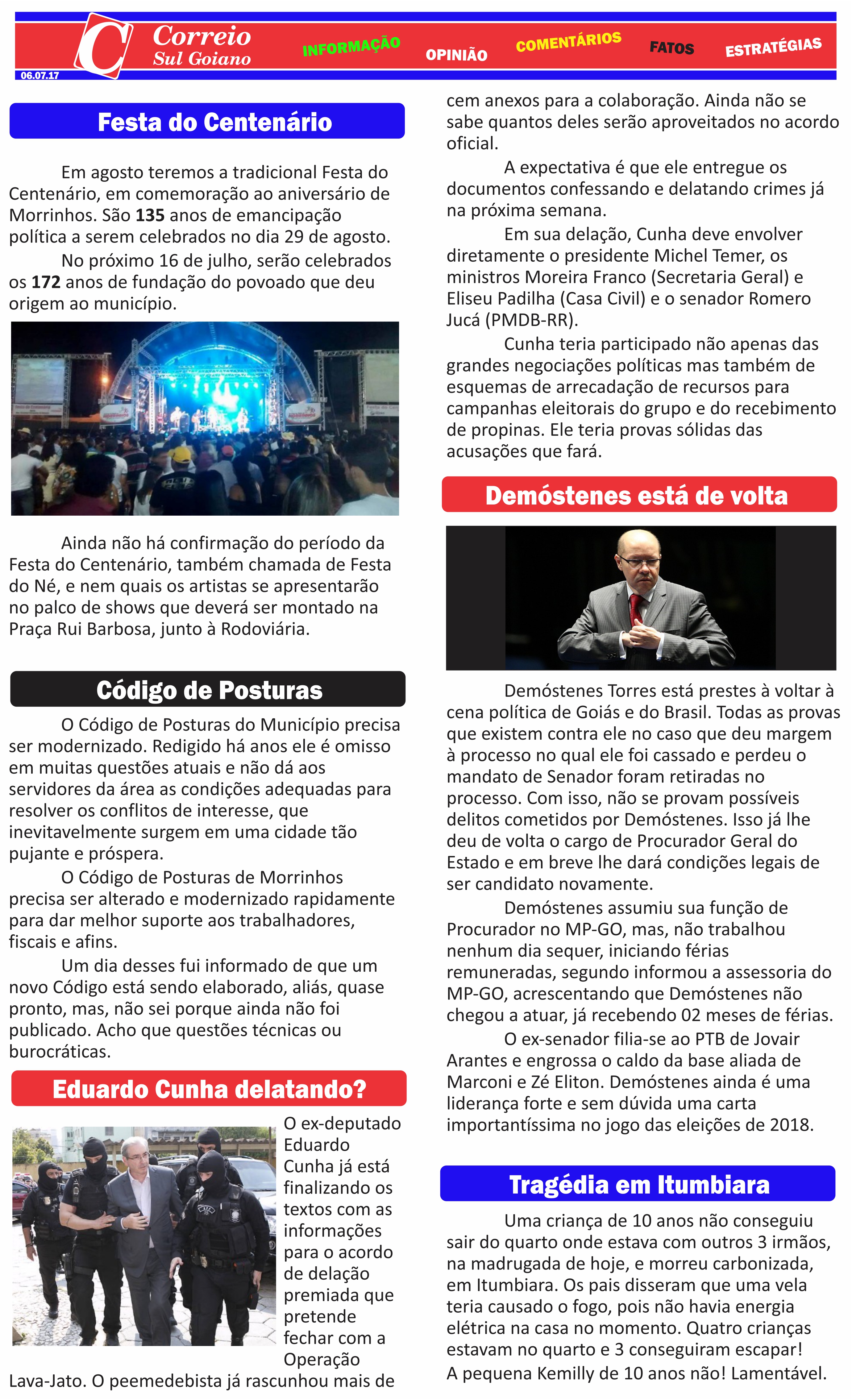 Quinta-feira, 06 de julho, 2017