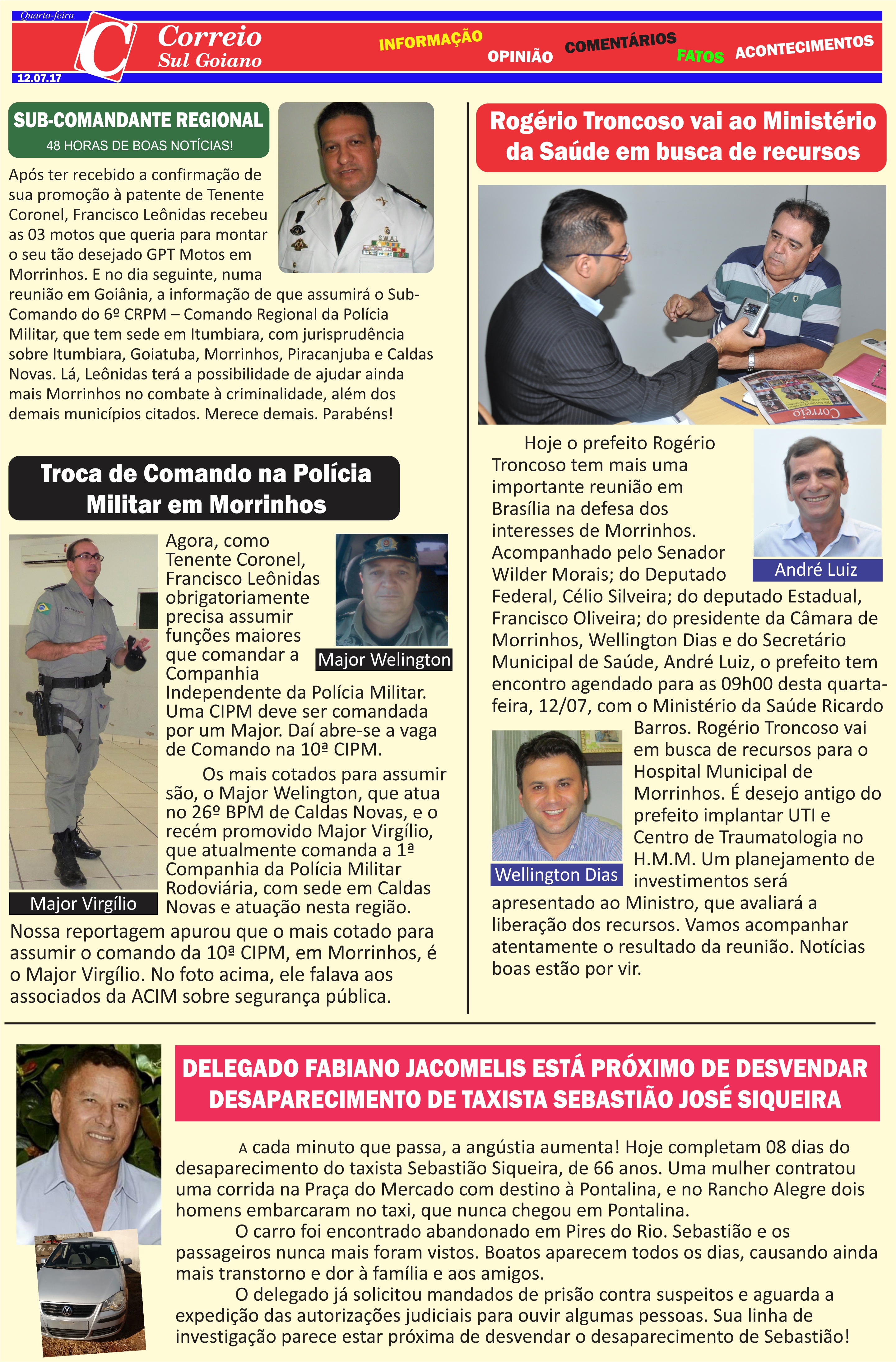 Quarta-feira, 12 de Julho, 2017