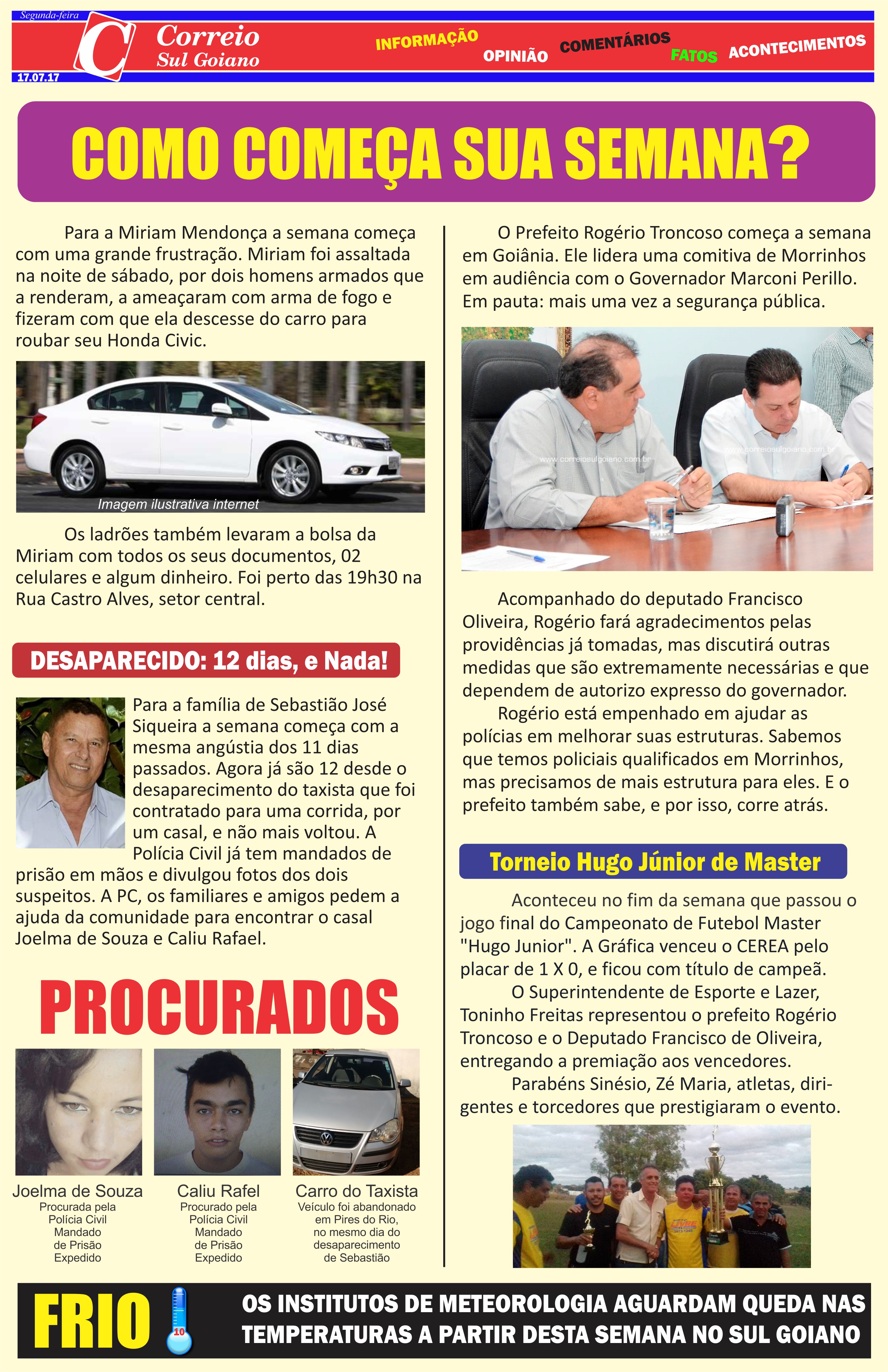 Segunda-feira, 17 de Julho, 2017
