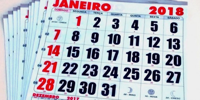 2018 terá 09 feriados nacionais e 05 pontos facultativos. Confira as datas definidas pelo Governo