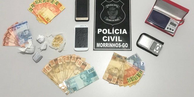 Polícia prende suspeito de tráfico de drogas em Morrinhos e apreende entorpecentes durante flagrante