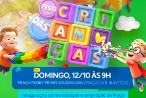 Prefeitura de Morrinhos inaugura nova praça com grande festa em celebração ao Dia da Criança, neste domingo