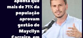 Pesquisa aponta que mais de 71% da população aprovam gestão de Maycllyn Carreiro, em Morrinhos!