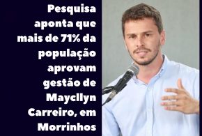 Pesquisa aponta que mais de 71% da população aprovam gestão de Maycllyn Carreiro, em Morrinhos!