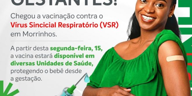 Prefeitura de Morrinhos inicia vacinação de gestantes para proteger bebês contra a bronquiolite