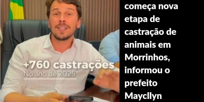 Maycllyn Carreiro anuncia em suas redes sociais ampliação das castrações em Morrinhos para famílias do Cadastro Único