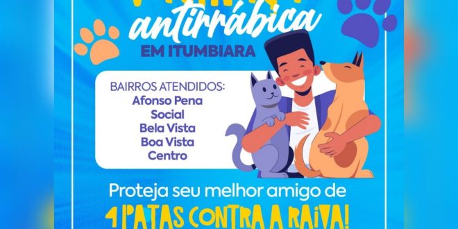 VACINAÇÃO ANIMAL: Proteja quem te dá amor todos os dias. Vacinação antirrábica dia 15 de abril
